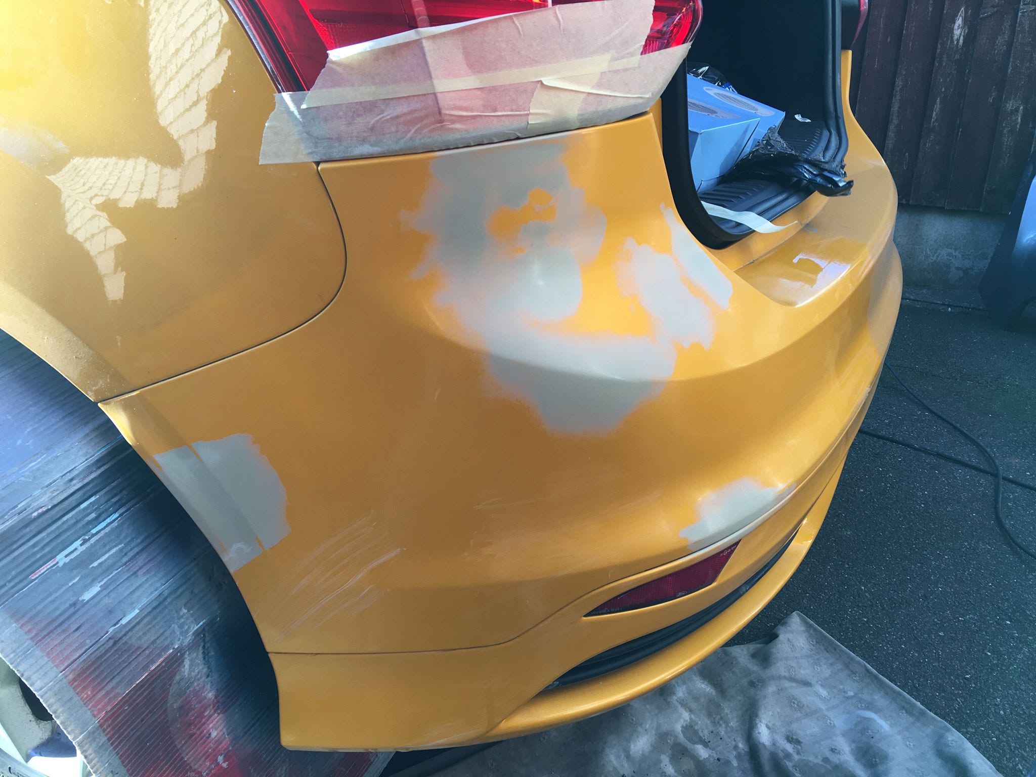 Ford bumper repair before repair