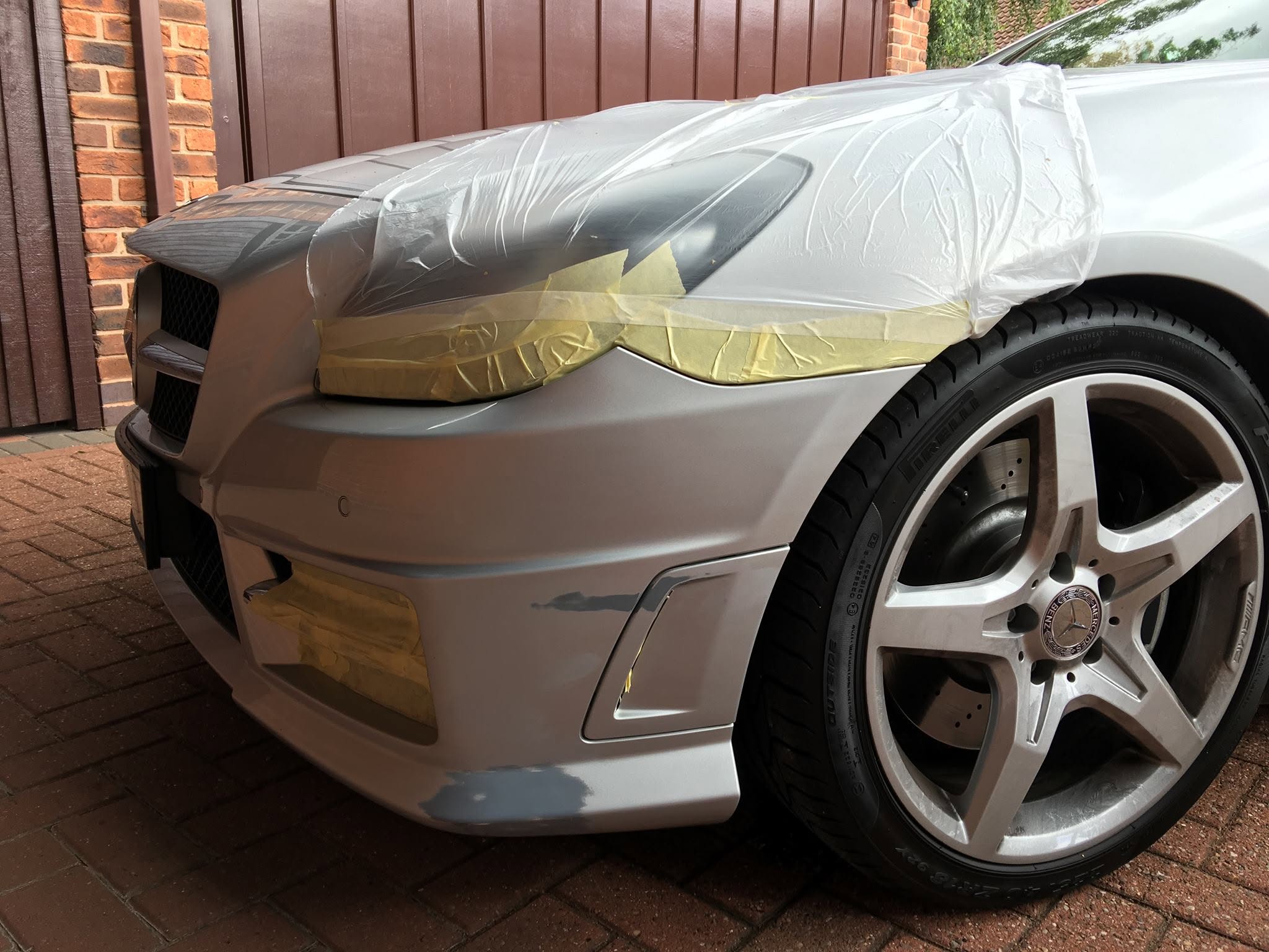 Mercedes paint repair before repair