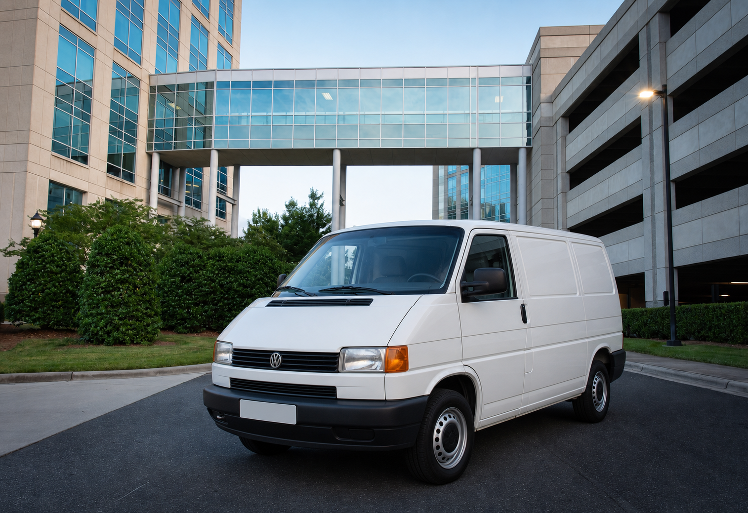 White Volkswagen T4 mobile service van